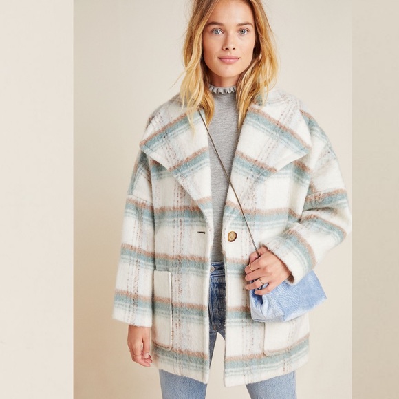 Coats | Anthropologie Elsa Plaid Coat 